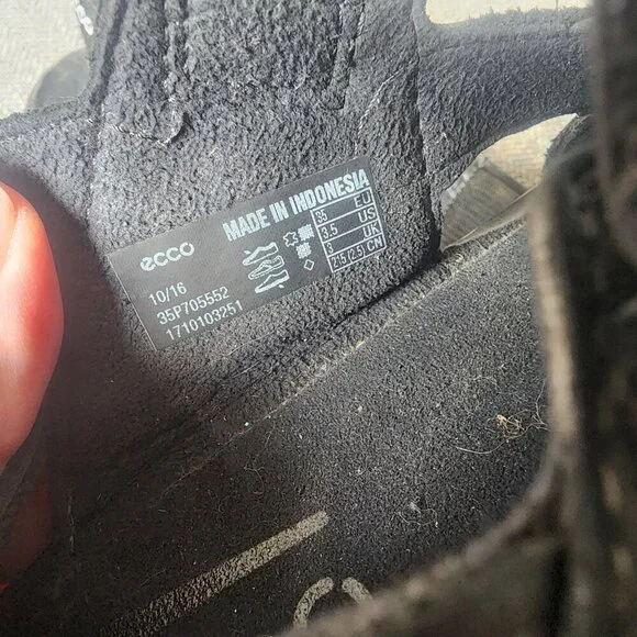 ECCO Sandals Genuine Leather Adjustable Comfortable Black Big Kids 3.5 US - Picture 11 of 11